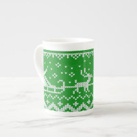 Ugly Sweater Santa Claus Schlitten und Rentiere
