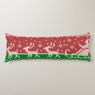 Ugly Sweater Santa Claus Schlitten und Rentiere Seitenschläferkissen