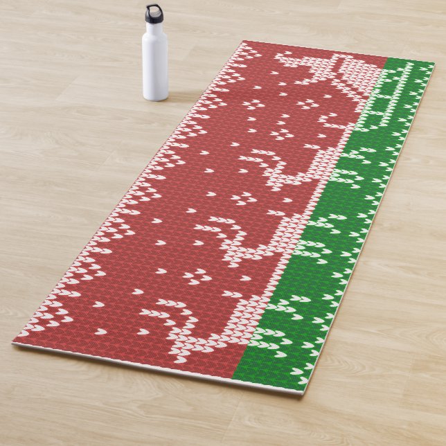 Ugly Sweater Santa Claus Schlitten und Rentiere Yogamatte (Beispiel)