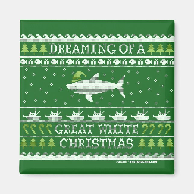 Ugly Sweater Santa Shark Magnet (Vorne)
