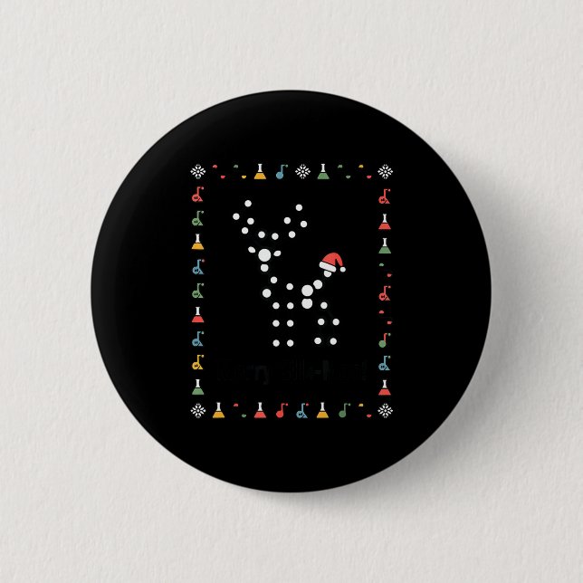 Ugly Sweater Science Christmas Chemistry Teacher M Button (Vorderseite)