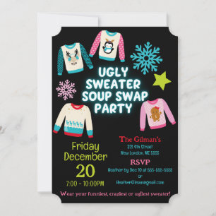 Ugly Sweater Soup Swap-Party Einladung