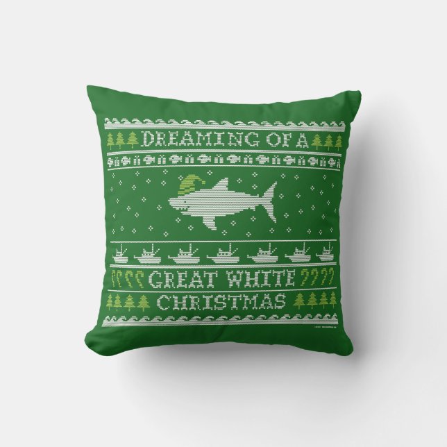 Ugly Sweater Style Christmas Shark Kissen (Vorderseite)