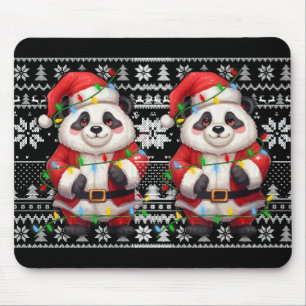 Ugly Sweater Style Xmas Lighting Weihnachtsmannmüt Mousepad