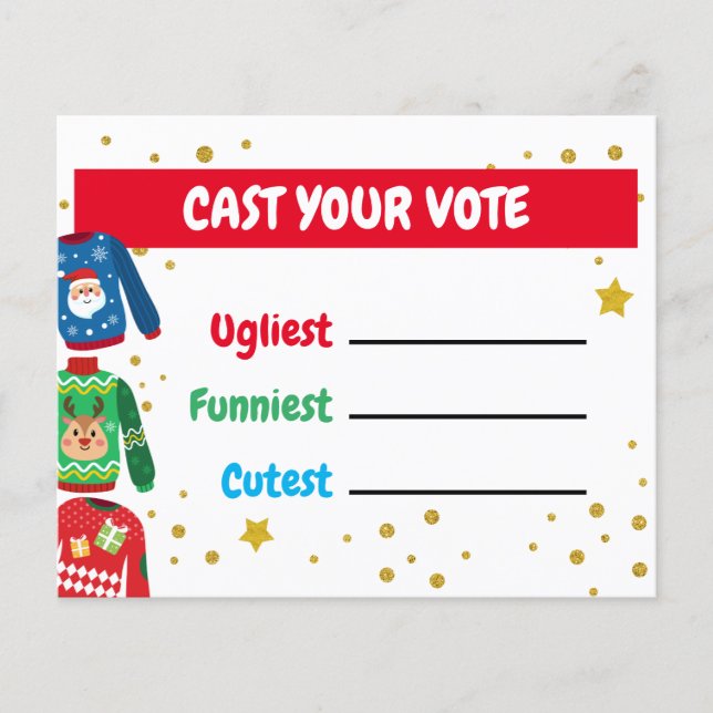 Ugly Sweater-Wählkarte Flyer (Vorne)