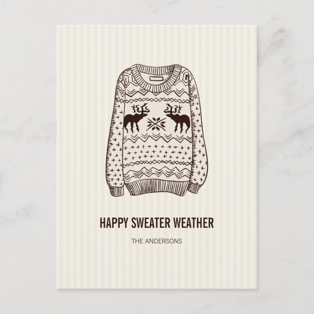 Ugly Sweater Weather Holiday Essentials Postkarte (Vorderseite)