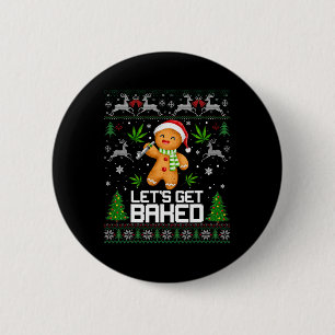 Ugly Sweater Weed Weihnachten Weihnachten Weihnach Button