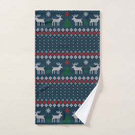 Ugly Sweater Weihnachten geklumptes Muster Handtuch