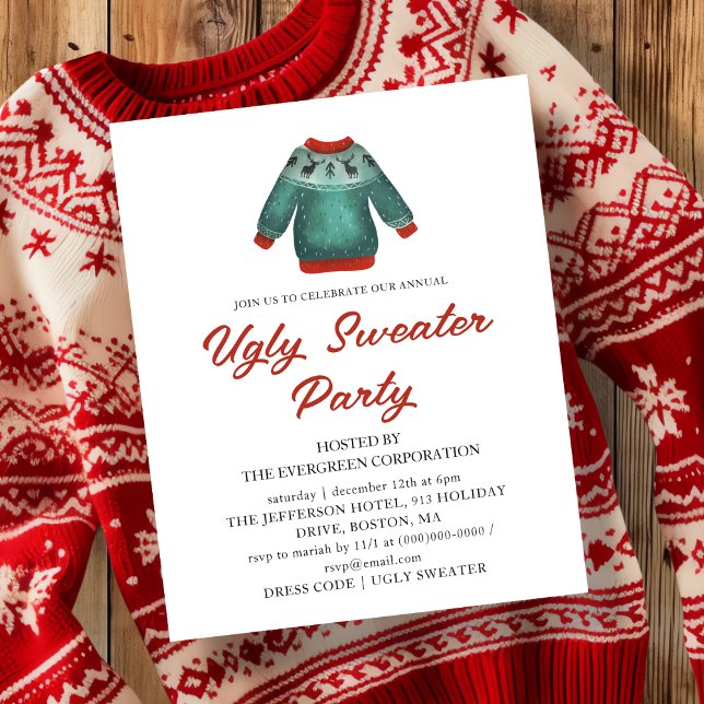 Ugly Sweater Weihnachts-Party Einladung (Von Creator hochgeladen)