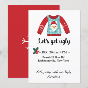 Ugly Sweater Weihnachts-Party Lass uns Ugly holen Einladung