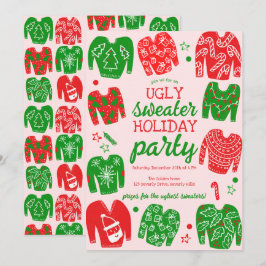 UGLY SWEATER Weihnachtsfeier Niedlich Custom Einladung