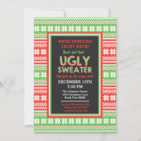 Ugly Sweater Word Art Weihnachten Party Einladung