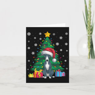 Ugly Sweater Xmas Tree Light Italian Greyhound Dog Karte