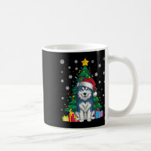 Ugly Sweater Xmas Tree Lights Alaskan Malamute Dog Kaffeetasse