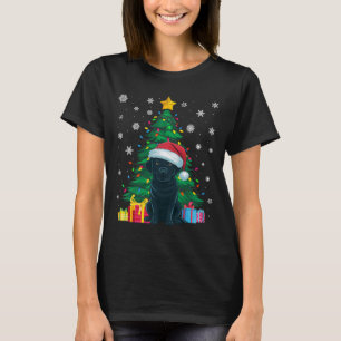 Ugly Sweater Xmas Tree Lights Black Labrador Hund  T-Shirt