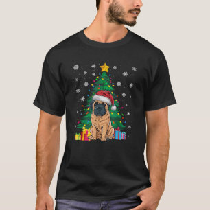 Ugly Sweater Xmas Tree Lights English Mastiff Dog T-Shirt