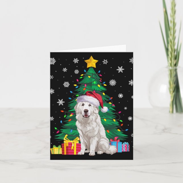 Ugly Sweater Xmas Tree Lights Great Pyrenäen Hund  Karte (Vorderseite)