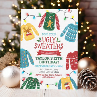 Ugly Sweater zum Geburtstag Einladung