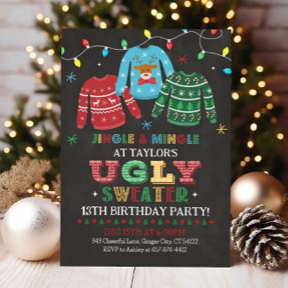 Ugly Sweater zum Geburtstag Einladung, Ugly Sweate Einladung