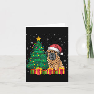 Ugly Tibetan Mastiff Weihnachtsmannmütze Weihnacht Karte