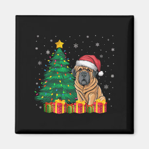 Ugly Tibetan Mastiff Weihnachtsmannmütze Weihnacht Magnet