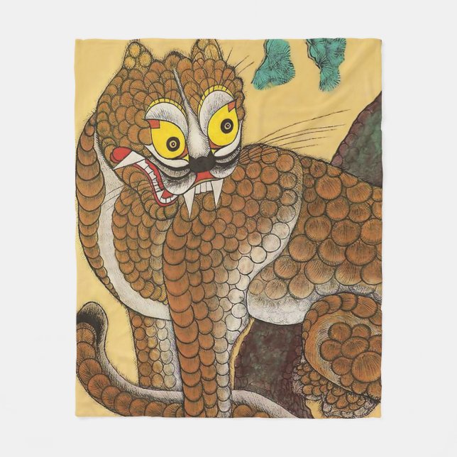 Ugly Tiger Folk Minhwa Fleecedecke (Vorderseite)