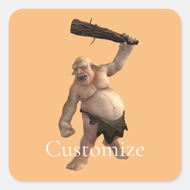 Ugly Troll Thunder_Cove Quadratischer Aufkleber (Vorderseite)