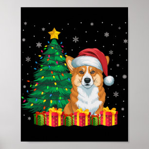 Ugly Welsh Corgi Weihnachtsmannmütze Christmas Lig Poster