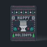 Ugly Xmas Sweater Happy Holidays Dreidels Einladung<br><div class="desc">Eine clevere Drehung auf dem Ugly Christmas Sweater: traditionelle Rot-, Grün-, Weiß-, Menorah- und Blau-Grün-Dreidels. Kontaktieren Sie den Designer für spezielle Anfragen. © Copyright 2021 P.D., Urlaubsmuster und Gemälde. Alle Rechte vorbehalten.</div>