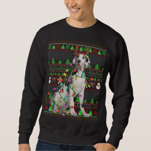 Ugly Xmas Sweater Style Leuchten Great Dane Hund C Sweatshirt