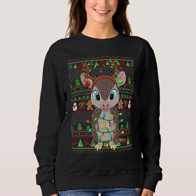 Ugly Xmas Sweater Style Lighting Armadillo Christm Sweatshirt (Vorderseite)