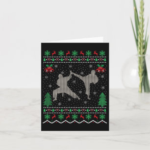 Ugly Xmas Sweater Style Martial Arts Karate Christ Karte