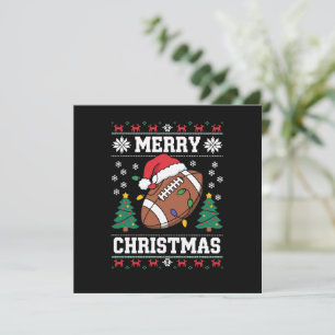Ugly Xmas Sweater Style Santa American Football Einladung
