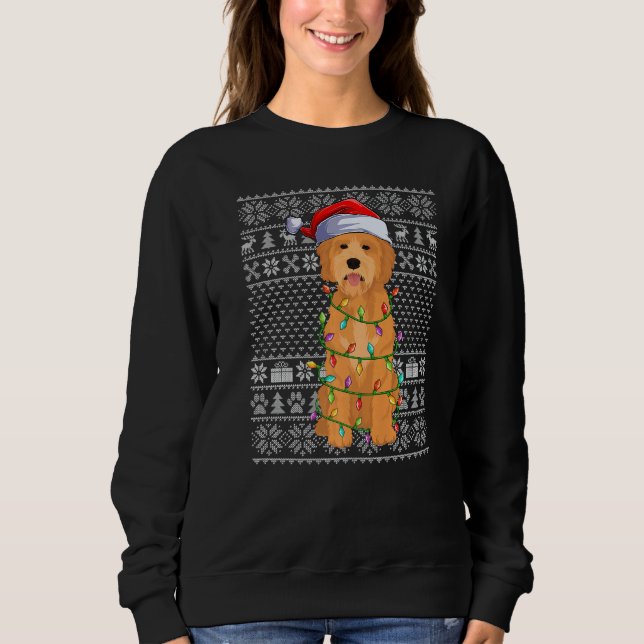 Ugly Xmas Sweater Style Santa Goldendoodle Dog Chr Sweatshirt (Vorderseite)