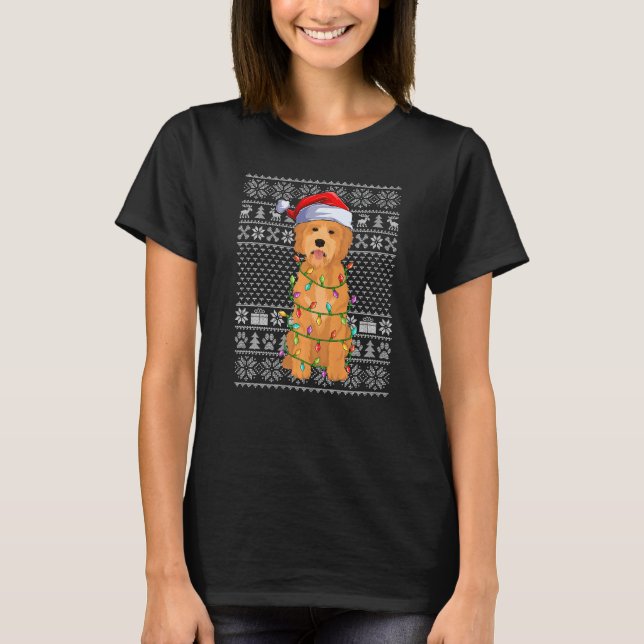Ugly Xmas Sweater Style Santa Goldendoodle Dog Chr T-Shirt (Vorderseite)