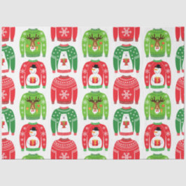 Ugly Xmas Sweaters Polar Bear Snowman Rudolf Red Seidenpapier