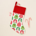 Ugly Xmas Sweaters Polar Bear Snowman Rudolf Red Weihnachtsstrumpf<br><div class="desc">Zeigen Sie mit diesem coolen Strumpf Ihren hässlichen Pullover-Stil ab. Schaffen Sie ein schönes Weihnachtsgeschenk für alle, die Sie Liebe. Dieses Design zeichnet sich durch ein bezauberndes, hässliches Weihnachtspullover mit Eisbären, Rudolf dem Rotnasen-Rentier und lustigen Schneemännern in Rot, Grün und Weiß aus. Es gibt koordinierte Geschenktaschen, Packpapier, Papiertücher, Geschenktafeln und...</div>
