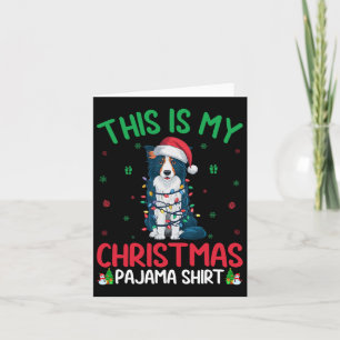 Ugly Xmas Tree Lights Santa Border Collie Dog Chri Karte