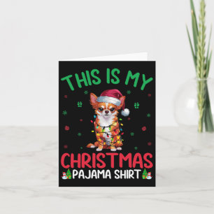 Ugly Xmas Tree Lights Santa Chihuahua Dog Christma Karte