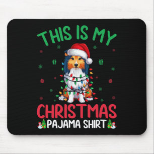 Ugly Xmas Tree Santa Shetland Sheepdog Hund Christ Mousepad
