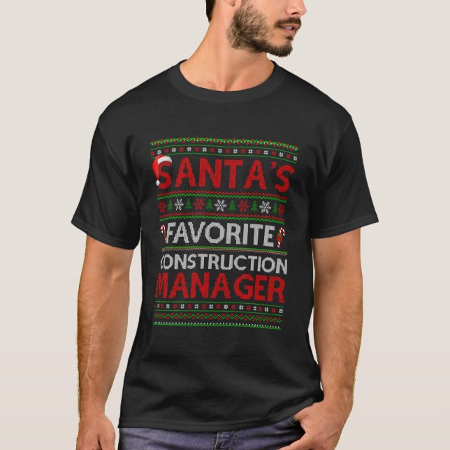 Ugly Xmas Weihnachts Lieblings-Bauleiter Ch T-Shirt (Vorderseite)