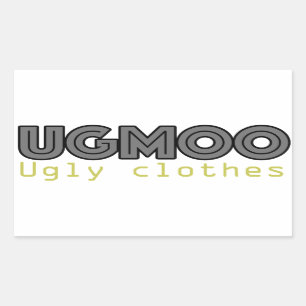 UGMOO hässlicher Kleidungs-Aufkleber Rechteckiger Aufkleber