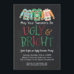 Ugor Bright Sweater Chalkboard Weihnachtsfeiertag Einladung<br><div class="desc">Ugly Bright Sweater Chalkboard Weihnachtsfeier Einladung</div>