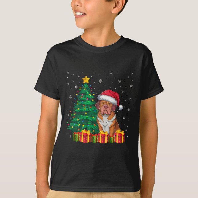 Ugue Dogue De Bordeaux Weihnachtsmannmütze T-Shirt (Vorderseite)