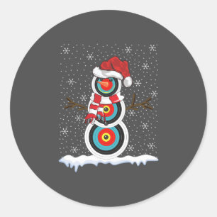 Uguler Christmas Sweater Style Archery Snowman Chr Runder Aufkleber