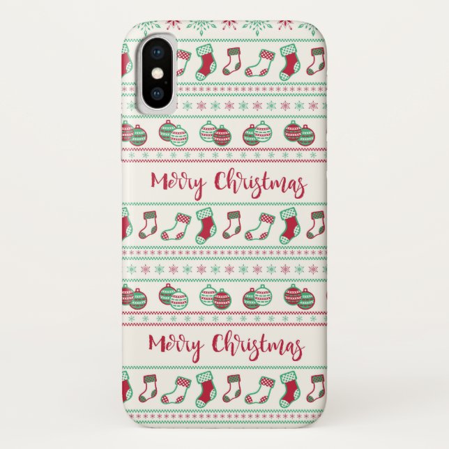 Uguler Weihnachts-Sweater-Pattern Urlaub Case-Mate iPhone Hülle (Rückseite)