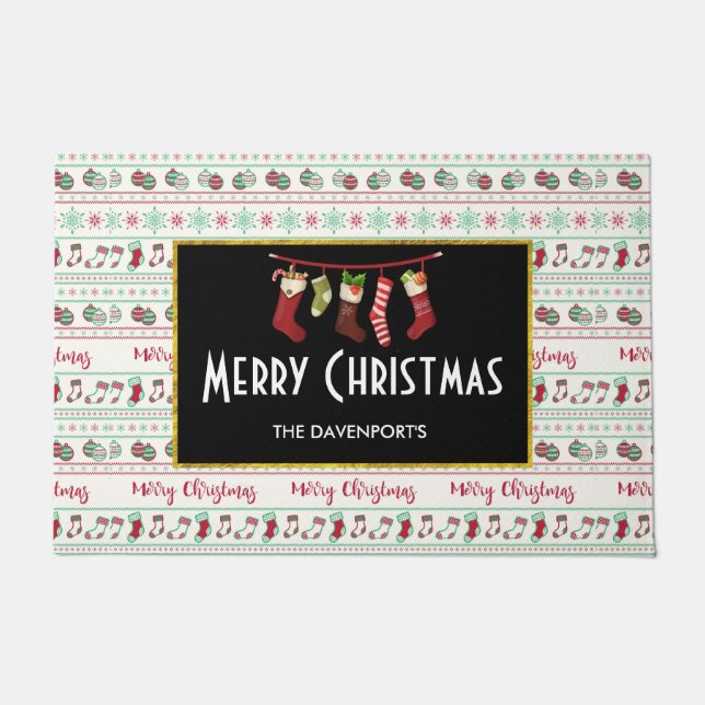 Uguler Weihnachts-Sweater-Pattern Urlaub Fußmatte (Vorderseite)