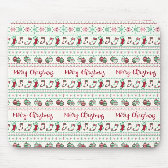 Uguler Weihnachts-Sweater-Pattern Urlaub Mousepad (Vorne)