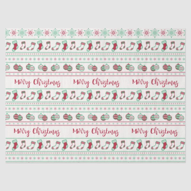 Uguler Weihnachts-Sweater-Pattern Urlaub Seidenpapier (Vorderseite)