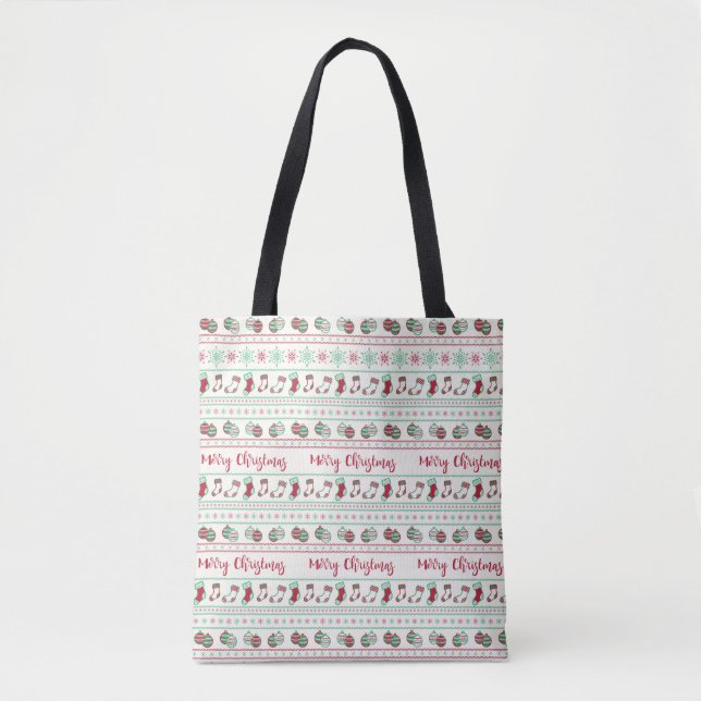 Uguler Weihnachts-Sweater-Pattern Urlaub Tasche (Vorderseite)